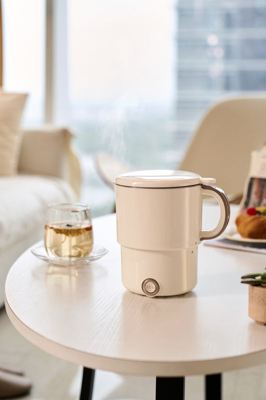 0.8L 600W 304 Stainless Steel Cordless Foldable Electric Kettle with Automatic Shut-off Portable Household Travel Kettle