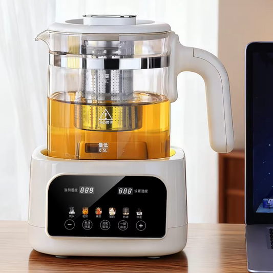 Multifunctional Stainless Steel Borosilicate Glass Electric Kettle Cordless Temperature Control for Formula Feeding