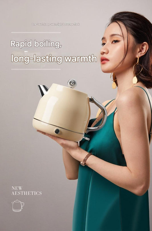 Lianjiang 304 Stainless Steel Electric Kettle 1500W 1.5L Capacity Automatic Shut-Off for Home & Car Use