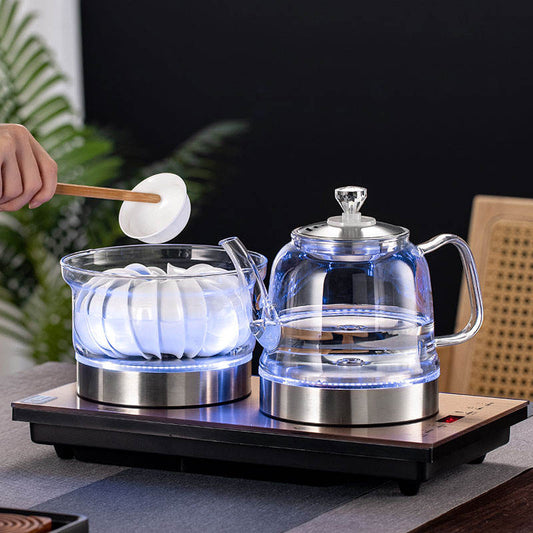 HK-10170 Double Pot Water Filling CE Certified 1.1L+800L Tea Lovers Reception Parlor Reception Electric Kettle