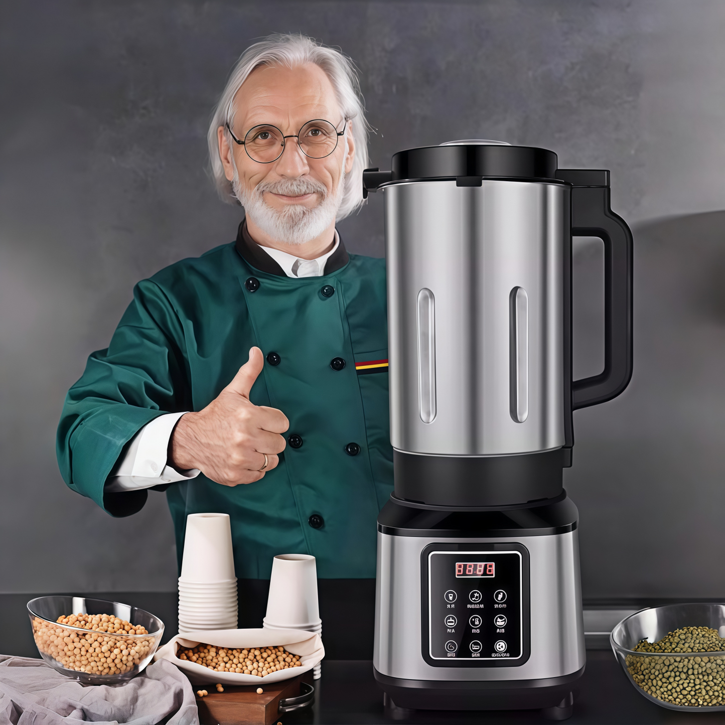 6L Commercial Stainless Steel Soybean Milk Maker Household Breakfast Shop Fully Automatic Grinding Cooking All-in-one No-boil