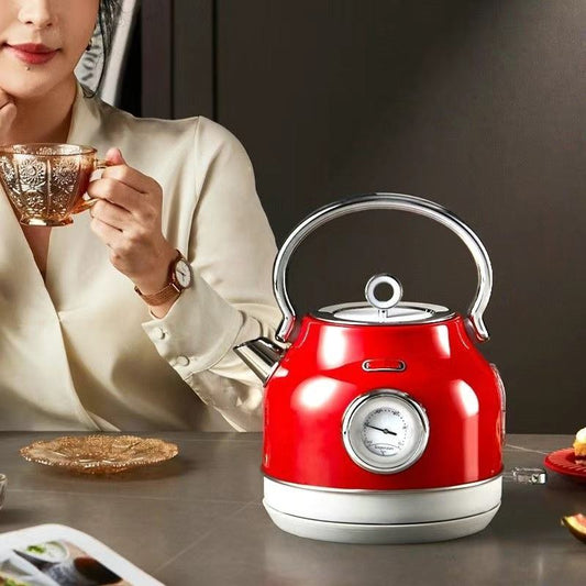 Heating Pot 1.7L British Electric Kettle Tea Kettle Fast Boil Water Heater Thermometer for Indoor Family Kitchen Application