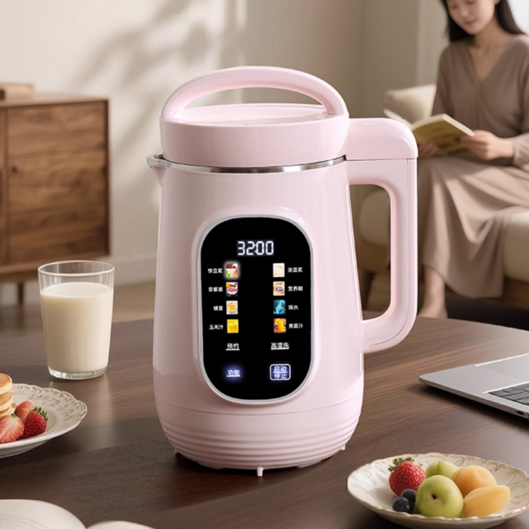 8 in 1 Stainless Steel Nut Milk Maker & Food Processor 1200ml Capacity Filter-Free for Soy Almond Oat Milk Soup Household Use