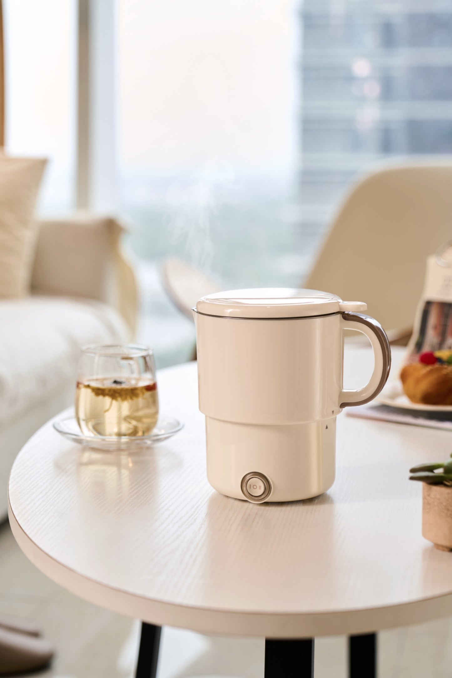 0.8L 600W 304 Stainless Steel Cordless Foldable Electric Kettle with Automatic Shut-off Portable Household Travel Kettle