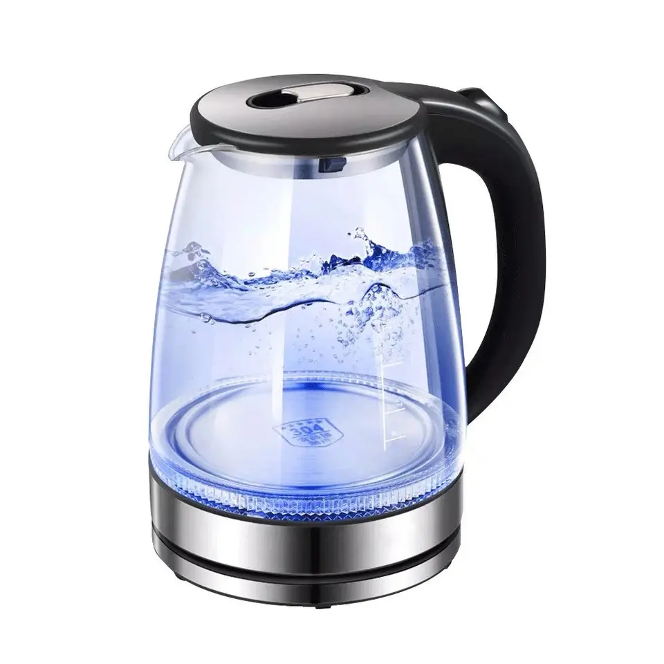 Wholesale Lower Price Borosilicate Glass 1.8L Electric Kettle 1500W Beautiful Blue Indicator Faster Boiling