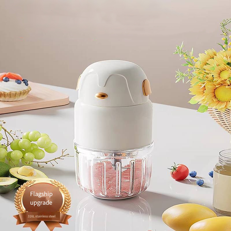 Hot Selling Electric Meat Grinder Brushed Motor 0.3L Capacity Outdoor Household Use 200W Glass Housing Veggie Grinder Slicer