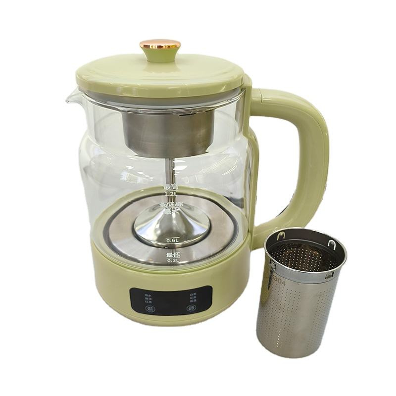 CB Certified High Borosilicate Glass Cordless Electric Kettle 1.2L Intelligent Touch Screen Temperature Control Automatic