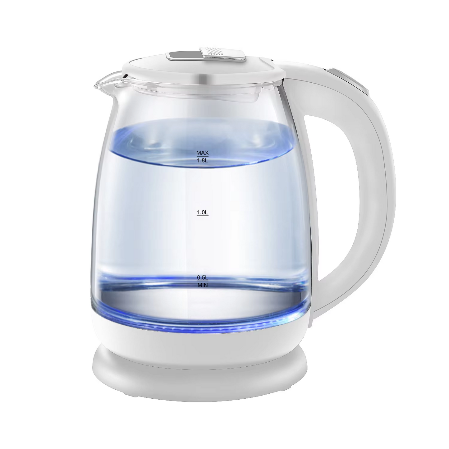1.8L Cordless High Borosilicate Glass Electric Kettle with Keep Warm 360 Rotational Base Boil-Dry Protection for Home Kitchen