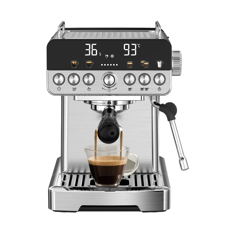 Professional 58mm Portafilter Electric Smart Coffee Maker 20 Bar LED Display Stainless Steel Espresso Machine Hotel Spanish