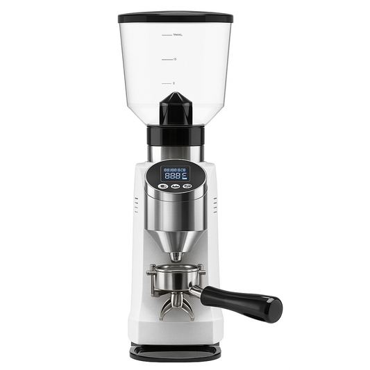 Electric Stainless Steel Flat Burr Coffee Grinder 62mm One Touch Control for Hotel & Household Use Aluminum Alloy Housing