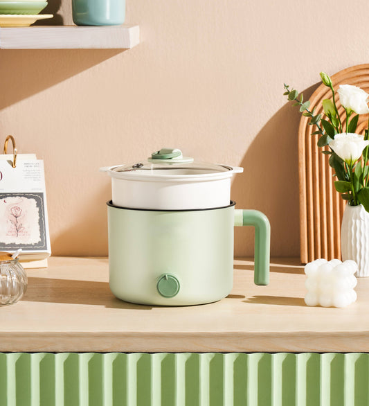 Hot Pot Electric with Steamer Upgraded, Non-Stick Sauté Pan, Rapid Noodles Electric Pot, Portable Multi-Function Travel Cooker