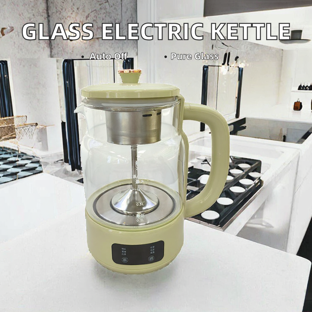 CB Certified High Borosilicate Glass Cordless Electric Kettle 1.2L Intelligent Touch Screen Temperature Control Automatic
