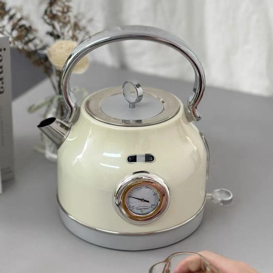 Heating Pot 1.7L British Electric Kettle Tea Kettle Fast Boil Water Heater Thermometer for Indoor Family Kitchen Application