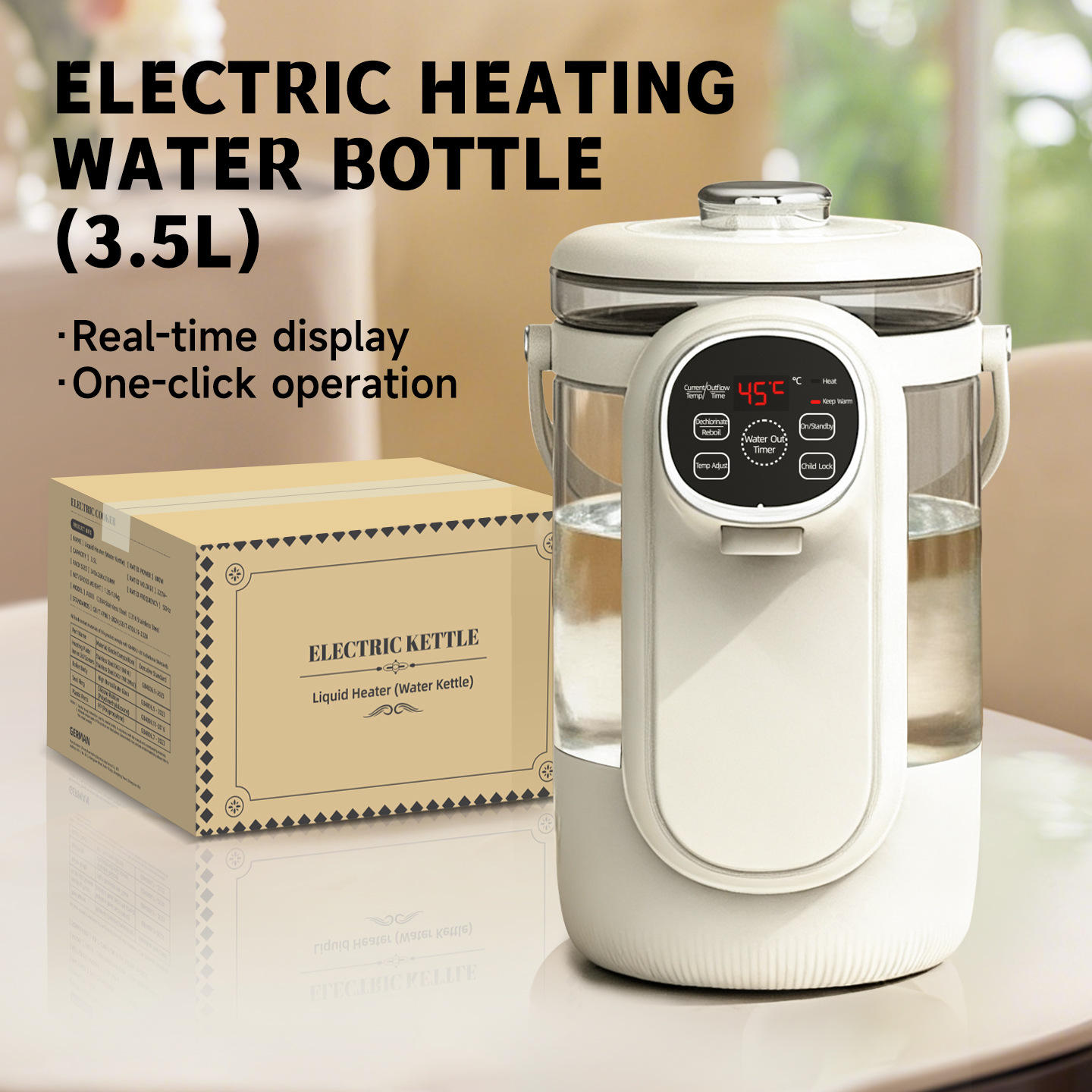 3.5L Smart Constant Temperature Water Dispenser, Automatic Insulation All-in-One Electric Kettle & Thermos Bottle