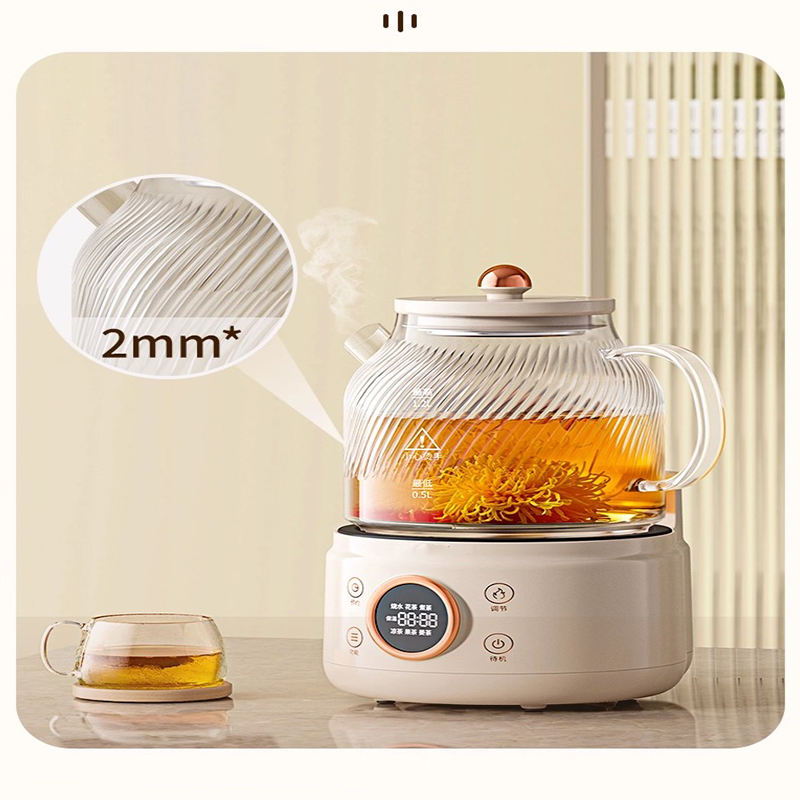 1.2L 800W Automatic High Boron Glass Electric Tea Maker for Household & Outdoor Use