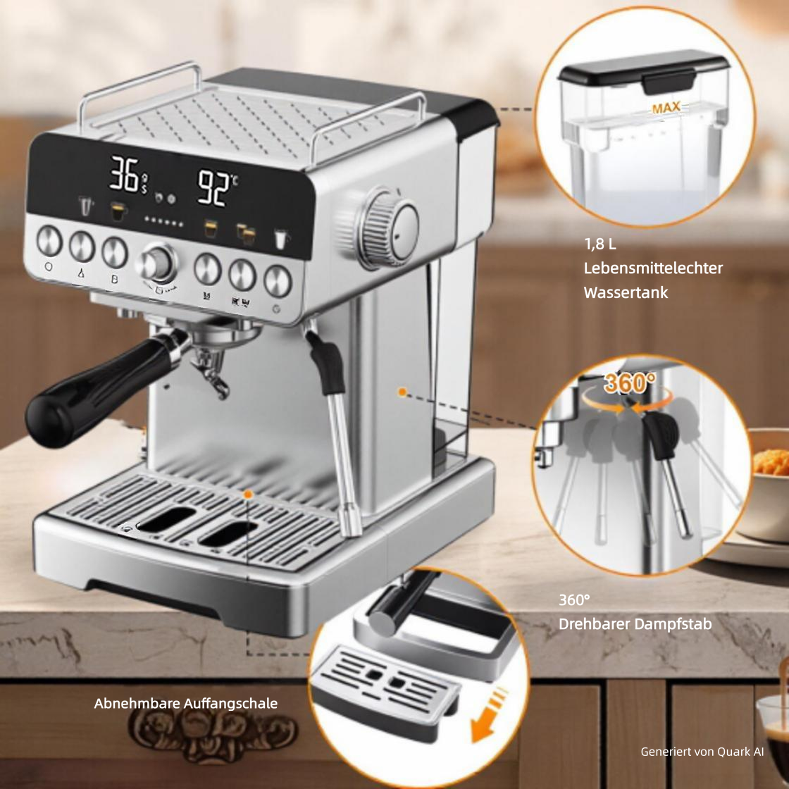 Professional 58mm Portafilter Electric Smart Coffee Maker 20 Bar LED Display Stainless Steel Espresso Machine Hotel Spanish