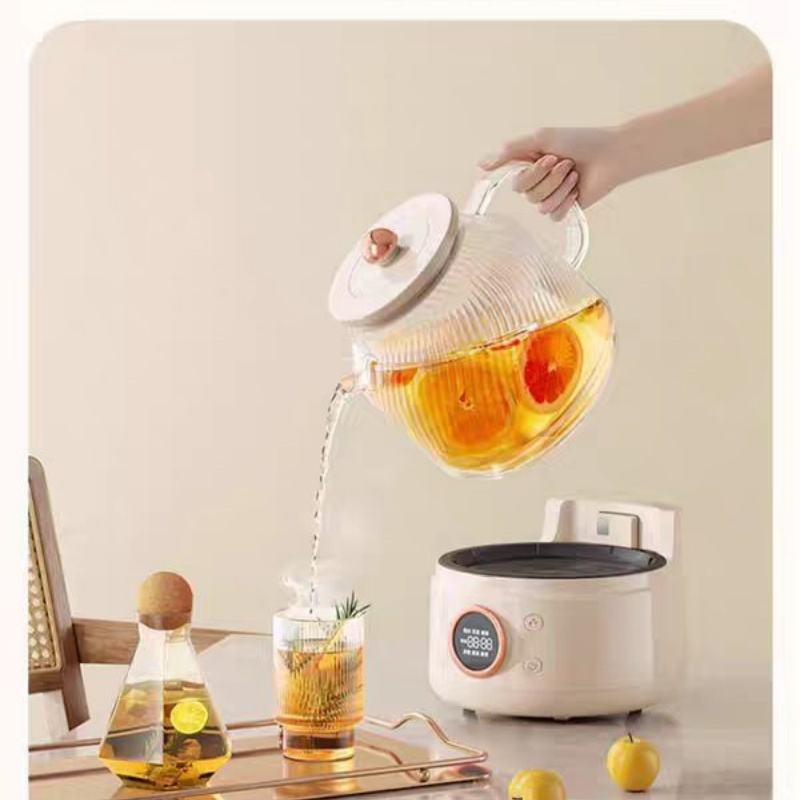 Transparent Glass Electric Kettle Temperature Controller Customizable Color Logo Household Use 1.1-1.5L Capacity 1500W Power