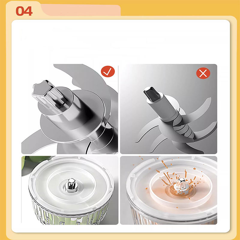 Hot Selling Electric Meat Grinder Brushed Motor 0.3L Capacity Outdoor Household Use 200W Glass Housing Veggie Grinder Slicer