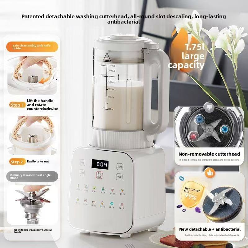 2025 New Low-Noise Multifunctional Blender with Double-Layer Cup, Auto Self-Cleaning & Filter-Free Soymilk Maker