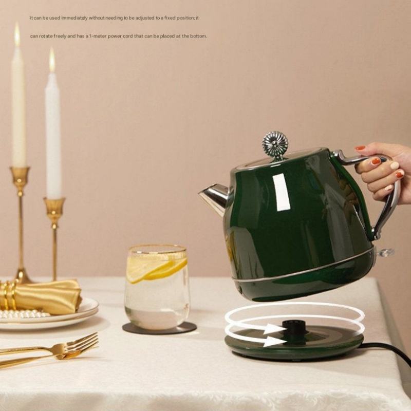Lianjiang 304 Stainless Steel Electric Kettle 1500W 1.5L Capacity Automatic Shut-Off for Home & Car Use