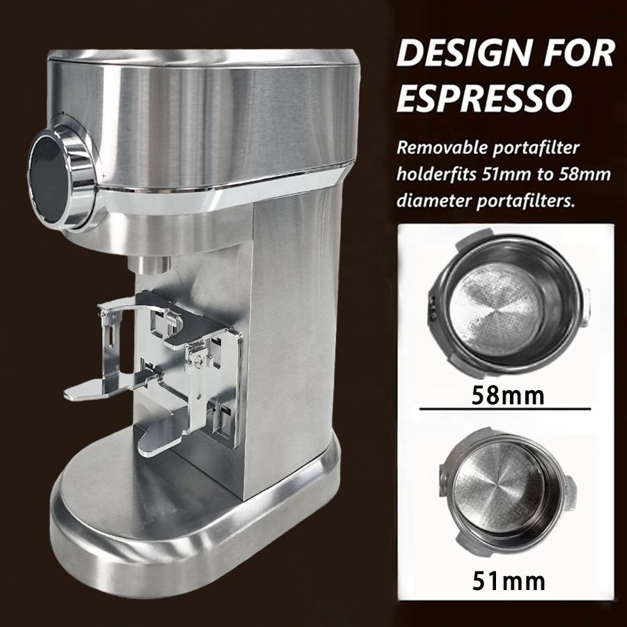 Wholesale Automatic Stainless Steel Conical Burr Coffee Bean Mill Electric Grinder 52 Grind Settings LED Display for Household