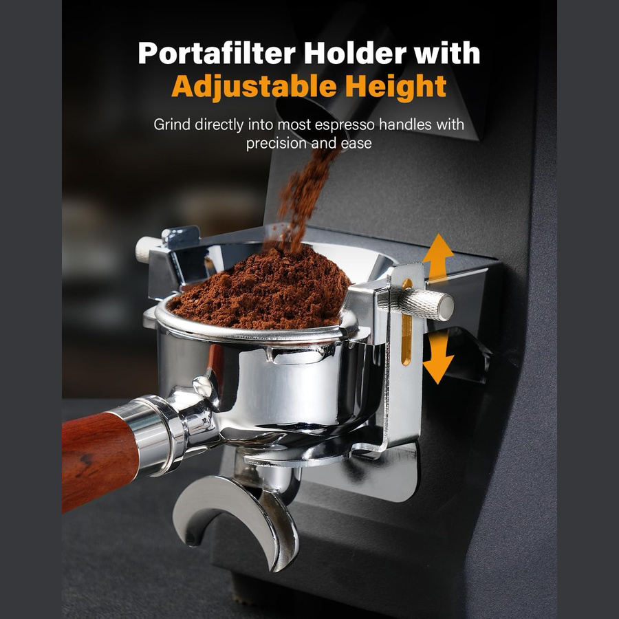 Electric Stainless Steel Flat Burr Coffee Grinder 62mm One Touch Control for Hotel & Household Use Aluminum Alloy Housing