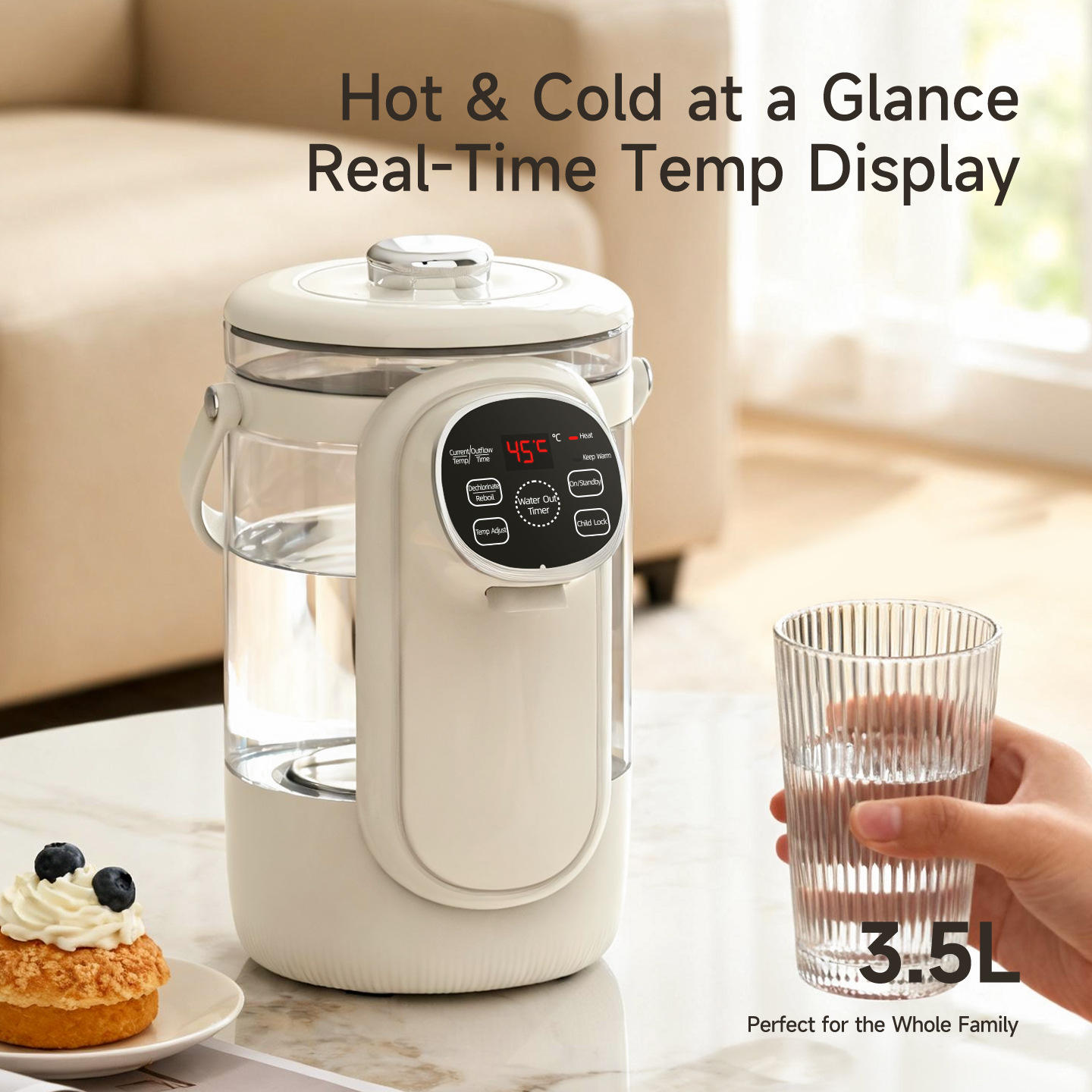 3.5L Smart Constant Temperature Water Dispenser, Automatic Insulation All-in-One Electric Kettle & Thermos Bottle
