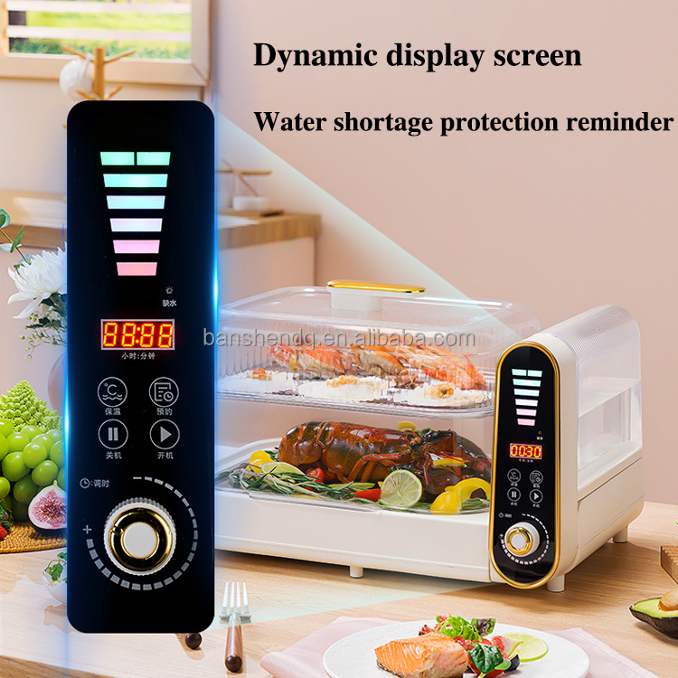 36L Large Capacity Timing Steam Cooker 2 Layer Home Vegetable Meat Sea Food Electric Steamer