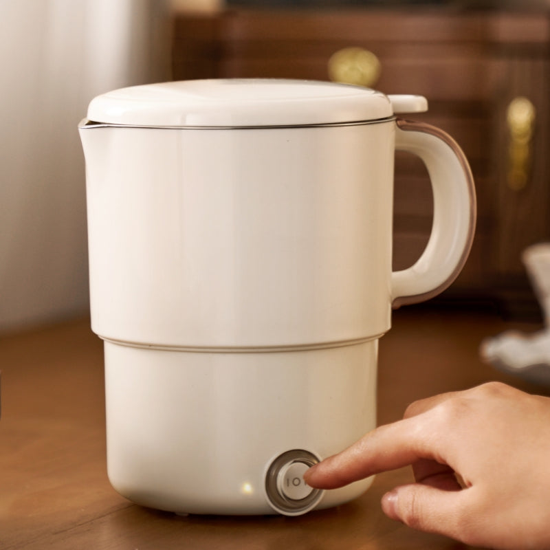 0.8L 600W 304 Stainless Steel Cordless Foldable Electric Kettle with Automatic Shut-off Portable Household Travel Kettle