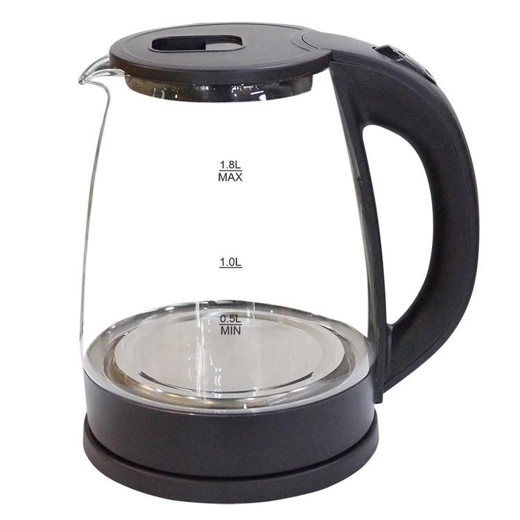 Wholesale Lower Price Borosilicate Glass 1.8L Electric Kettle 1500W Beautiful Blue Indicator Faster Boiling
