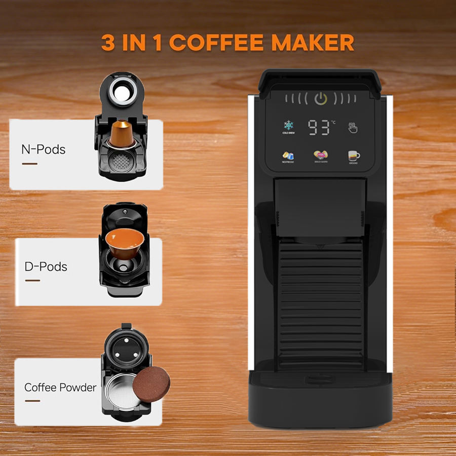 3-in-1 Dolce Nesp Capsule Coffee Maker Multifunctional Espresso Machine Electric Plastic for Home Use