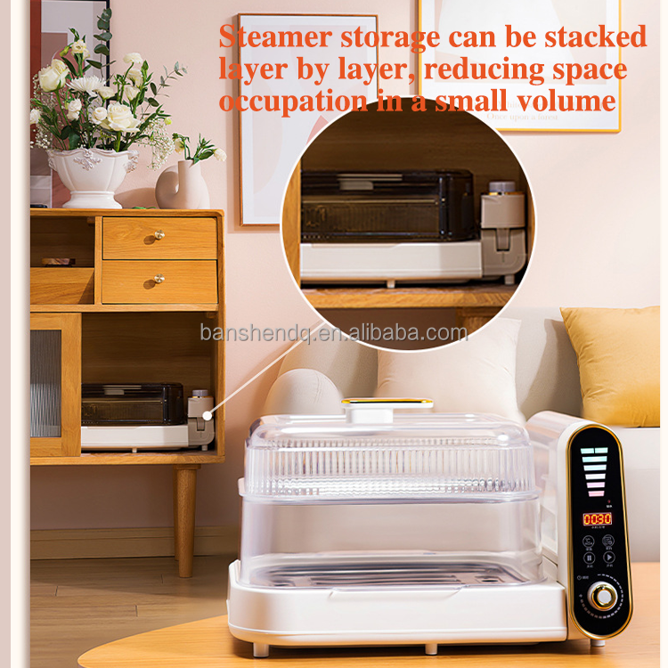 36L Large Capacity Timing Steam Cooker 2 Layer Home Vegetable Meat Sea Food Electric Steamer