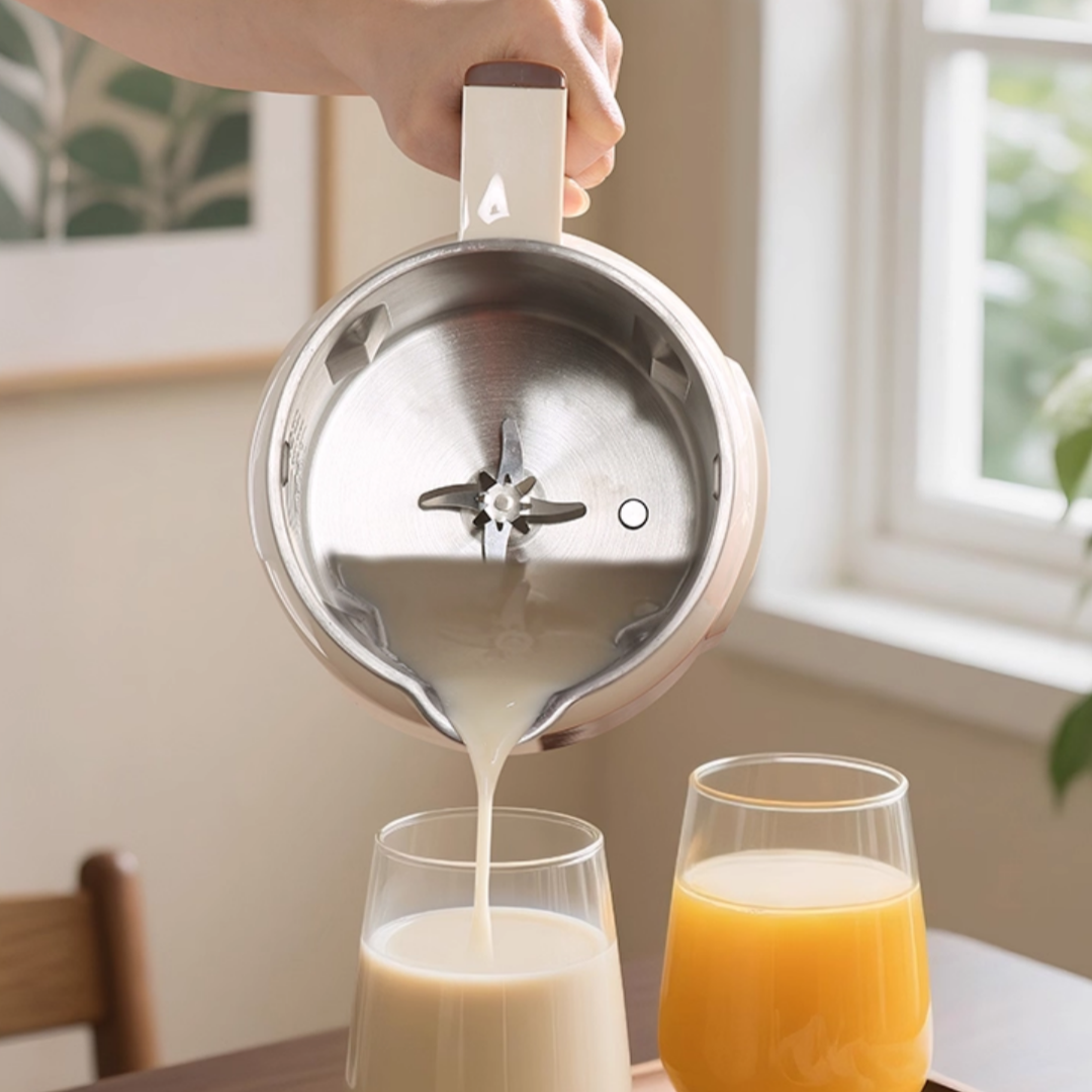 8 in 1 Stainless Steel Nut Milk Maker & Food Processor 1200ml Capacity Filter-Free for Soy Almond Oat Milk Soup Household Use