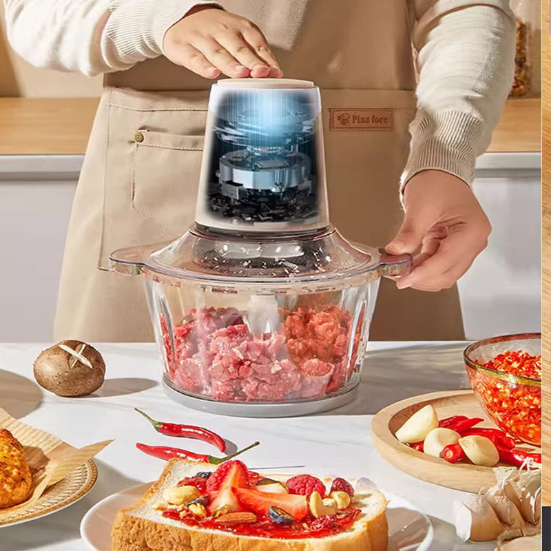 Wholesale Mini Portable Rechargeable Thickened Glass Meat Grinder for Kitchen Household Electric Low-Noise Energy Efficient