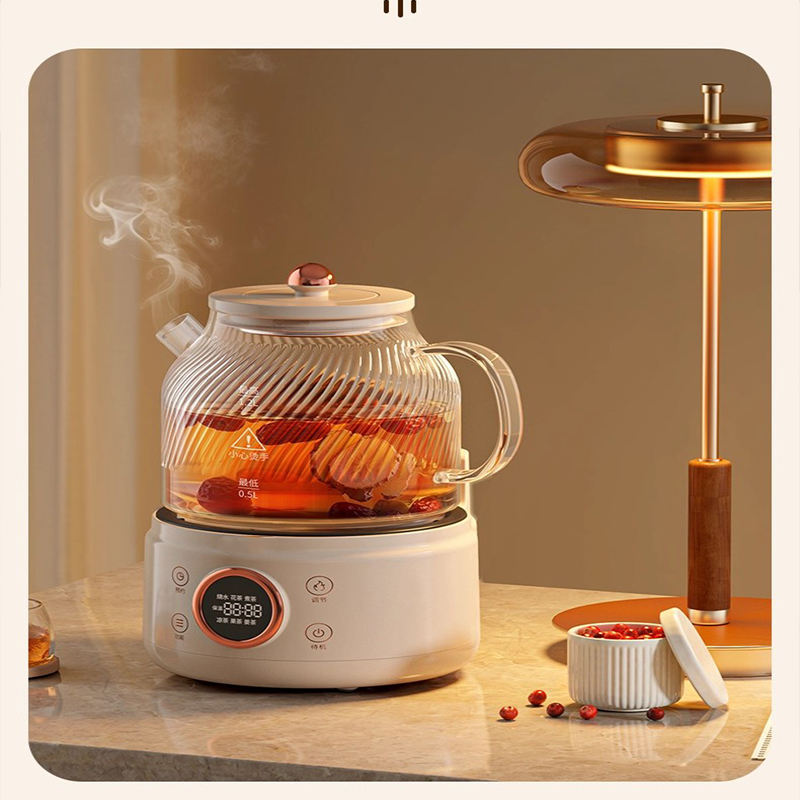 1.2L 800W Automatic High Boron Glass Electric Tea Maker for Household & Outdoor Use