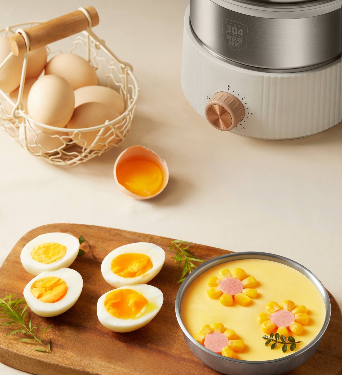New Design Electric Egg Boiler Household Automatic Stainless Steel Egg Cooker for 6 Eggs Easy Operation