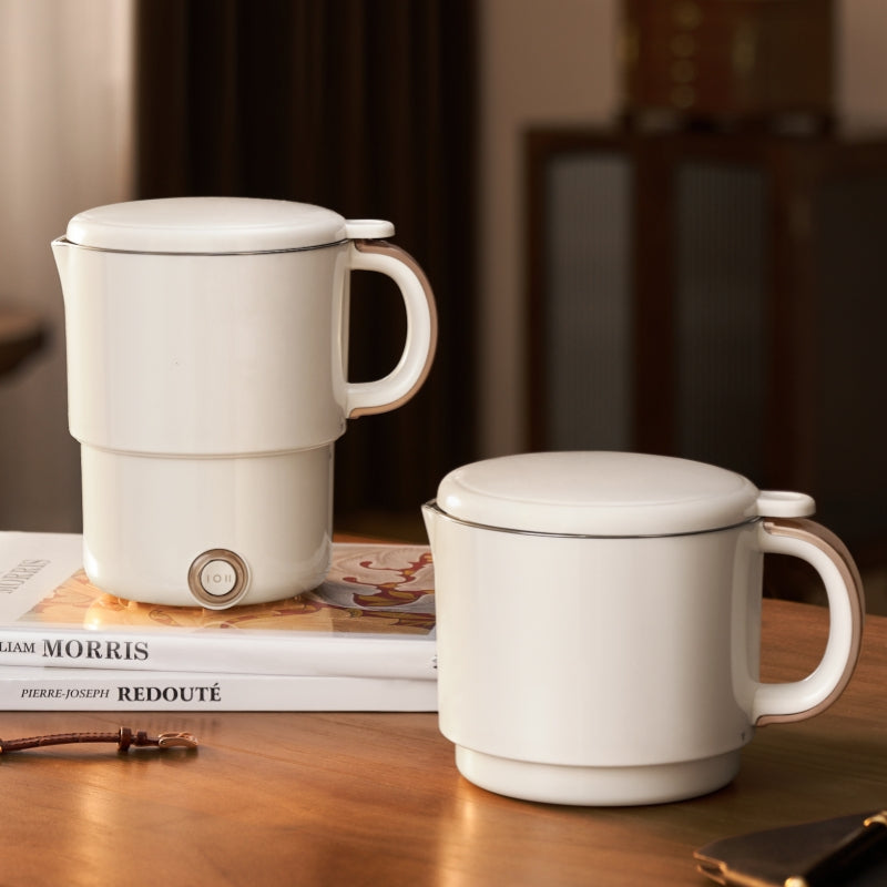 0.8L 600W 304 Stainless Steel Cordless Foldable Electric Kettle with Automatic Shut-off Portable Household Travel Kettle