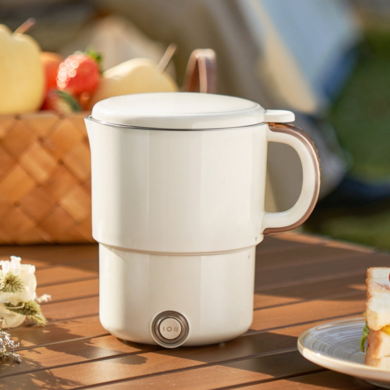 0.8L 600W 304 Stainless Steel Cordless Foldable Electric Kettle with Automatic Shut-off Portable Household Travel Kettle