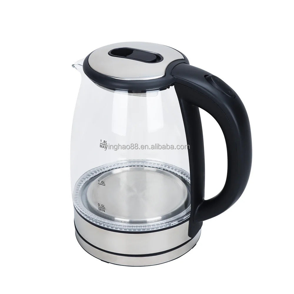 Wholesale Lower Price Borosilicate Glass 1.8L Electric Kettle 1500W Beautiful Blue Indicator Faster Boiling