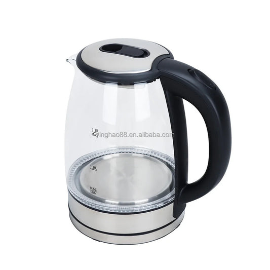 Wholesale Lower Price Borosilicate Glass 1.8L Electric Kettle 1500W Beautiful Blue Indicator Faster Boiling