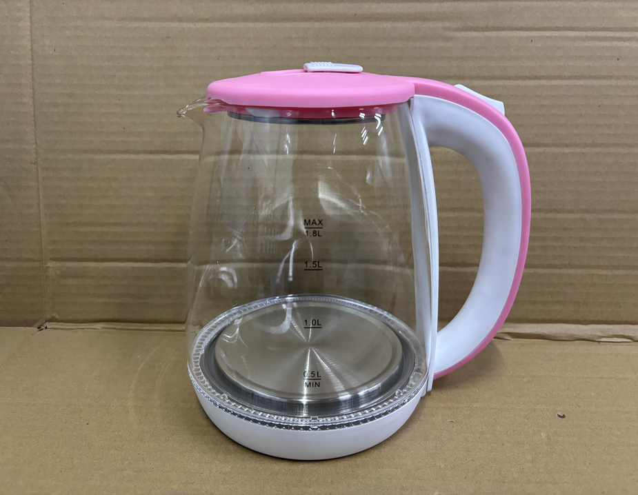 1.8L Cordless High Borosilicate Glass Electric Kettle with Keep Warm 360 Rotational Base Boil-Dry Protection for Home Kitchen